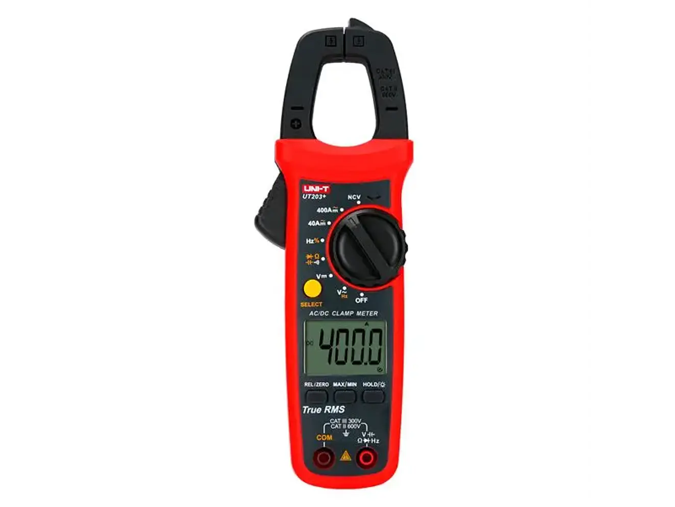 Pinza Amperimétrica Digital Uni-T UT203+ True RMS (400A AC/DC - 600V AC/DC - Pantalla Retroiluminada) - Foto 1 | aztools.co