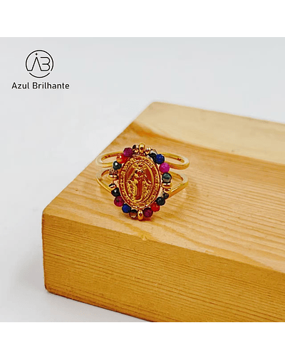 Anel com Medalha Religioso