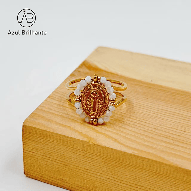 Anel com Medalha Religioso 4