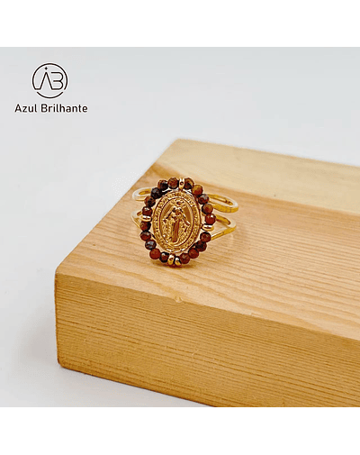 Anel com Medalha Religioso