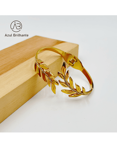 Bangle de Folhas-Aço