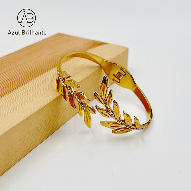 Bangle de Folhas-Aço