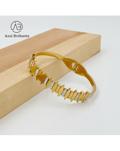 Bangle de Padrões de Hexagonos-Aço