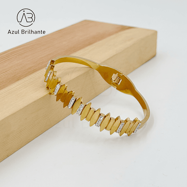 Bangle de Padrões de Hexagonos-Aço 1