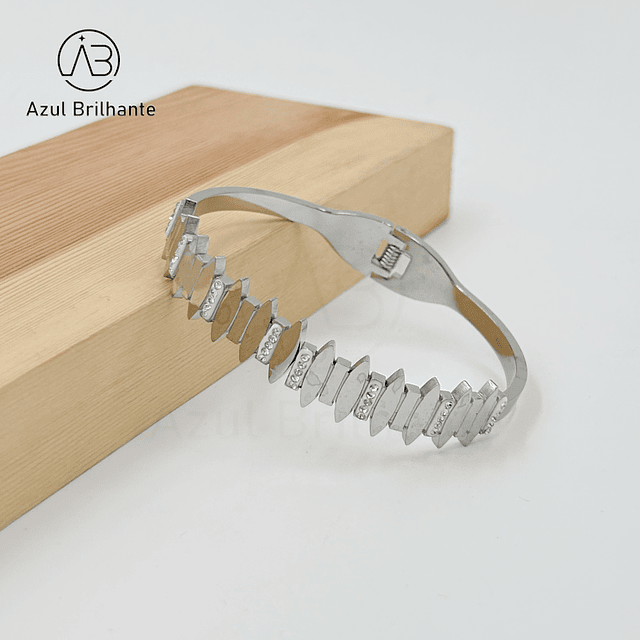 Bangle de Padrões de Hexagonos-Aço 2