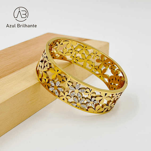 Bangle de Flores- Aço