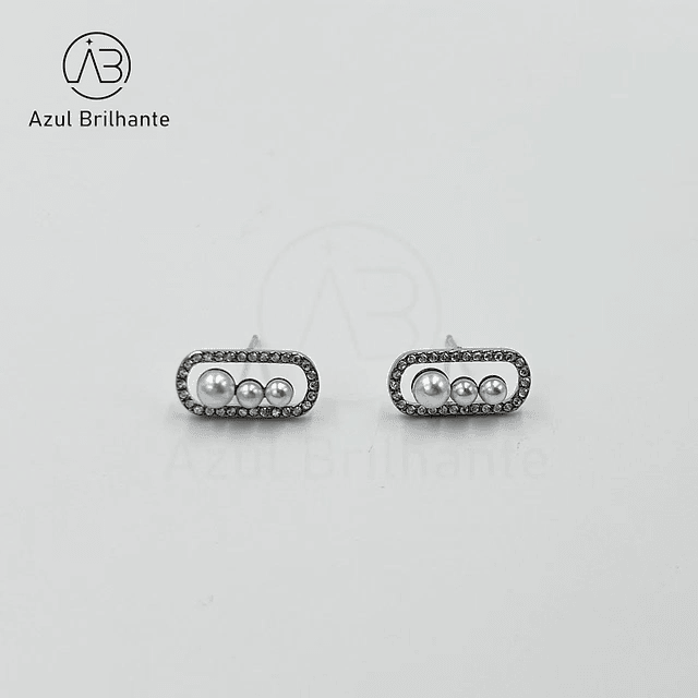 Brincos Ovais com Pérola 2