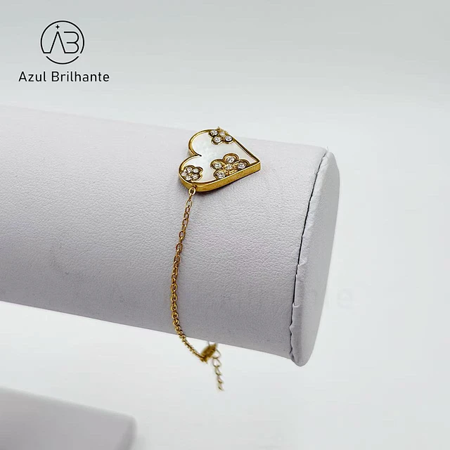 Pulseira de Coração com Flor 1