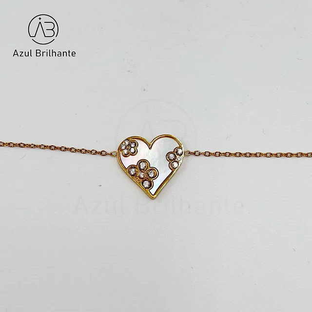Pulseira de Coração com Flor 3