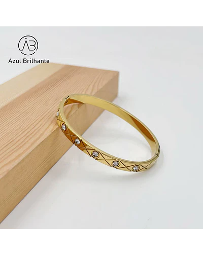 Bangle com Brilho- Aço