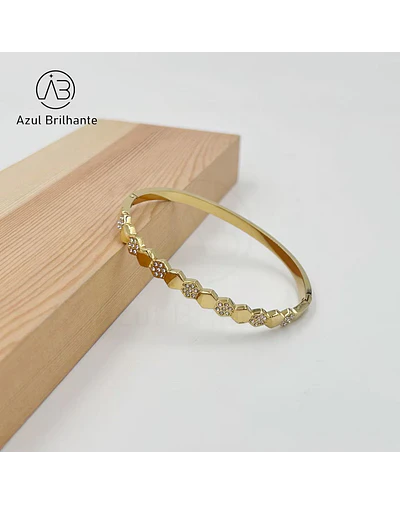 Bangle com Hexagonos- Aço