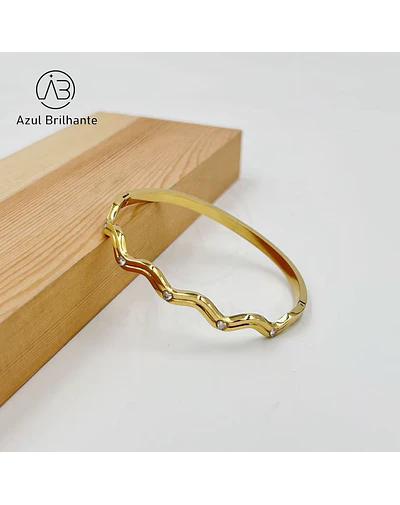 Bangle com Brilho- Aço