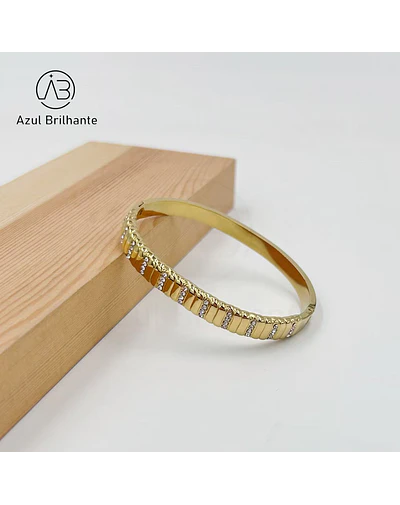 Bangle com Brilhos- Aço
