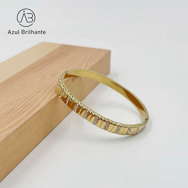 Bangle com Brilhos- Aço 1