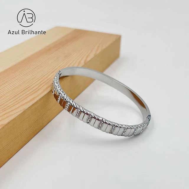 Bangle com Brilhos- Aço 2