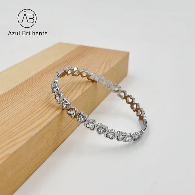 Bangle de Corações- Aço 2