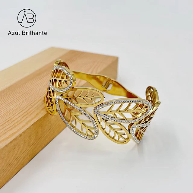 Bangle de Folhas-Aço 1