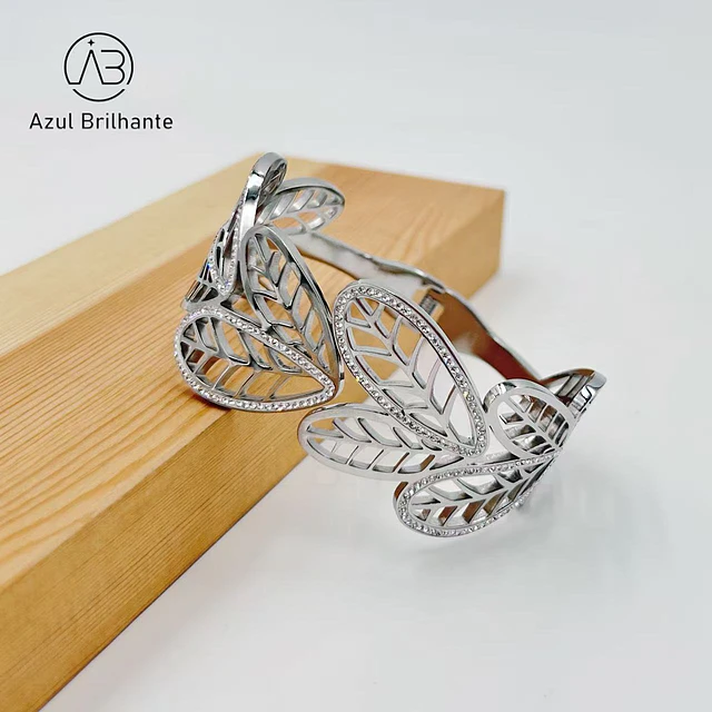 Bangle de Folhas-Aço 2