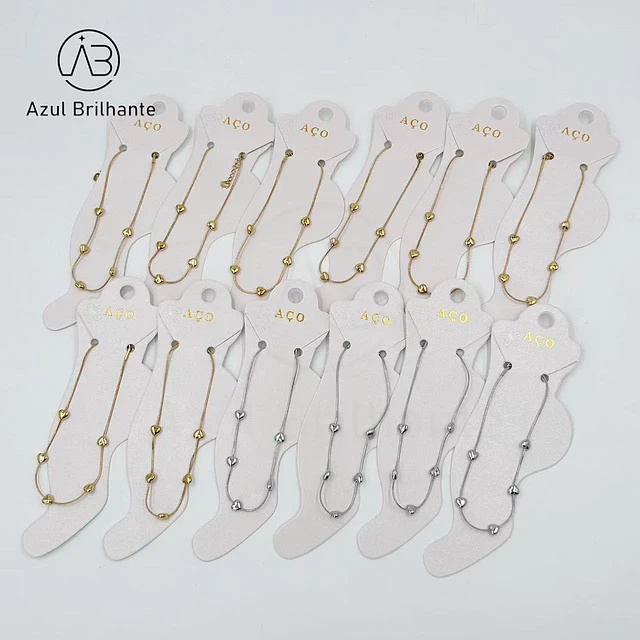 Pulseiras de Pé de Corações-Aço Inoxidável 2