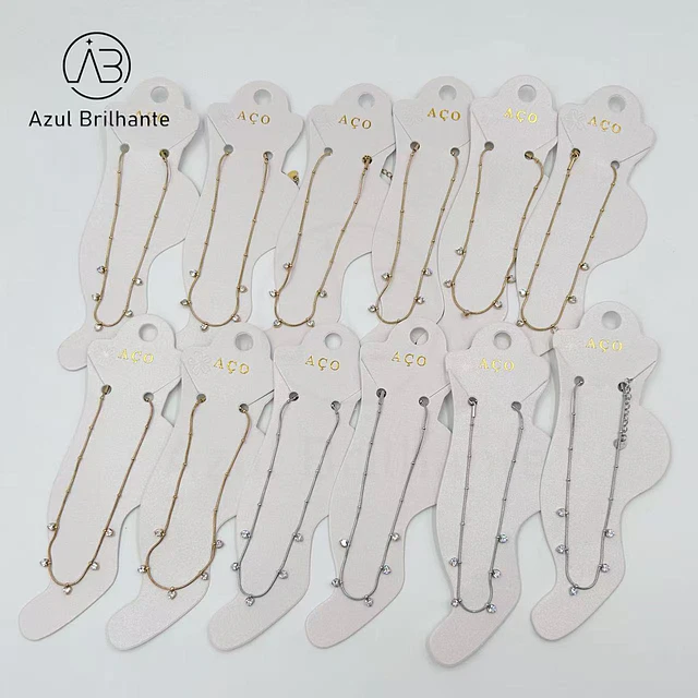 Pulseiras de Pé com Corações-Aço Inoxidável  2