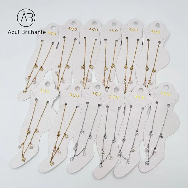 Pulseiras de Pé de Flores- Aço Inoxidável 2
