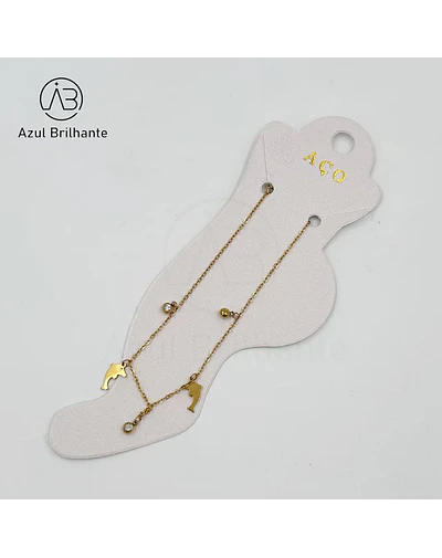 Pulseiras de Pé de Golfiinhos-Aço Inoxidável