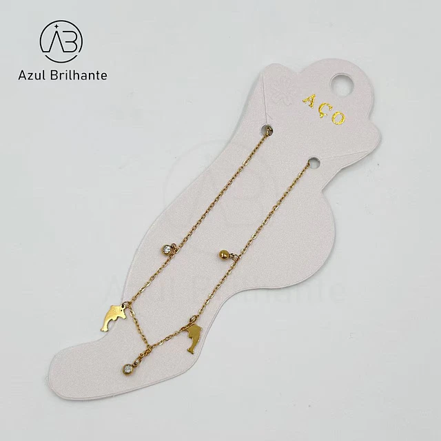Pulseiras de Pé de Golfiinhos-Aço Inoxidável 1