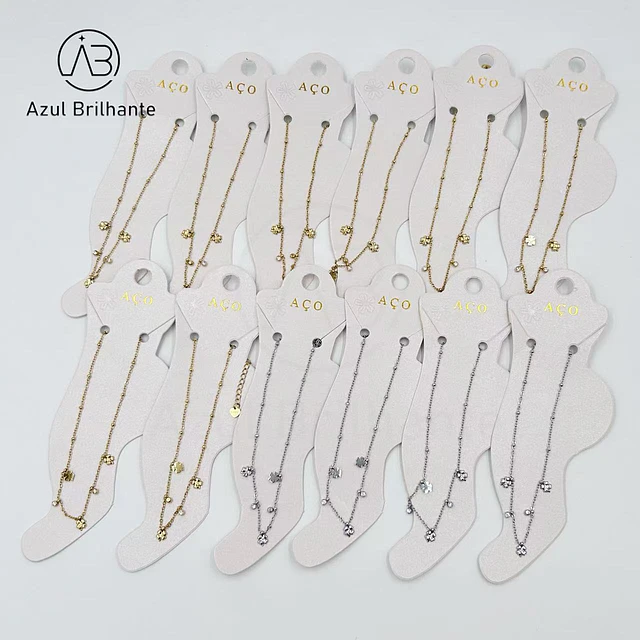 Pulseiras de Pé de Trevos-Aço Inoxidável 2