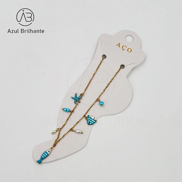Pulseiras de Pé de Tema Marinha-Aço Inoxidável 1