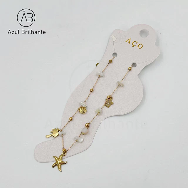 Pulseiras de Pé de Tema Marinha- Aço Inoxidável 1