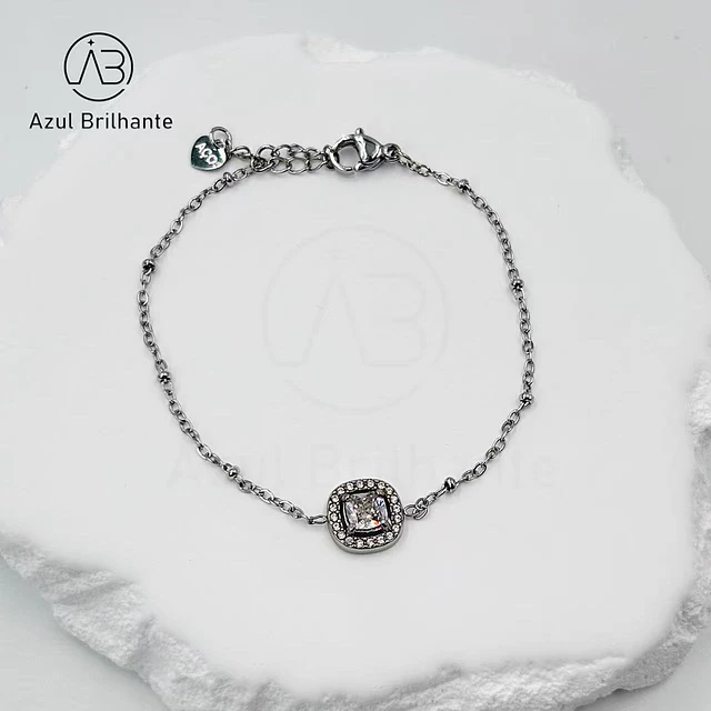 Pulseira com Pendente Quadrada 2
