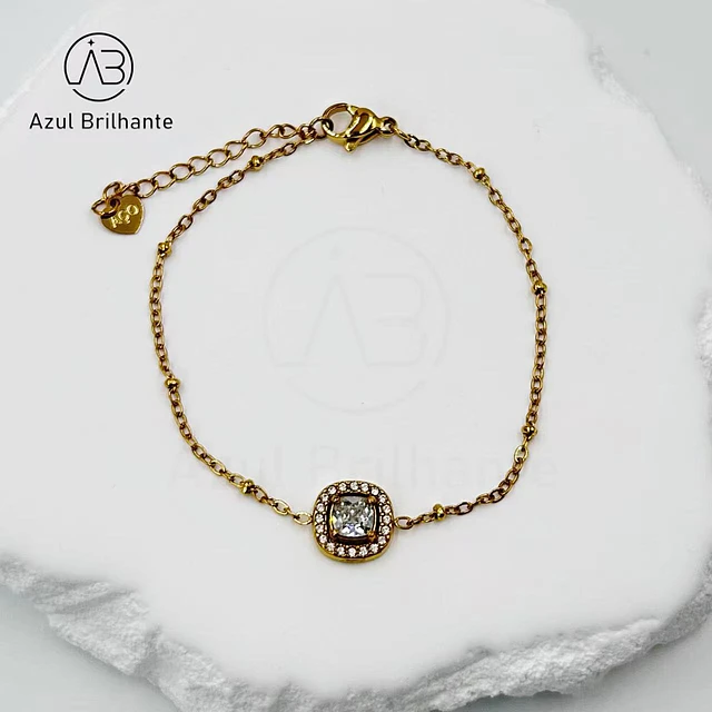 Pulseira com Pendente Quadrada 1