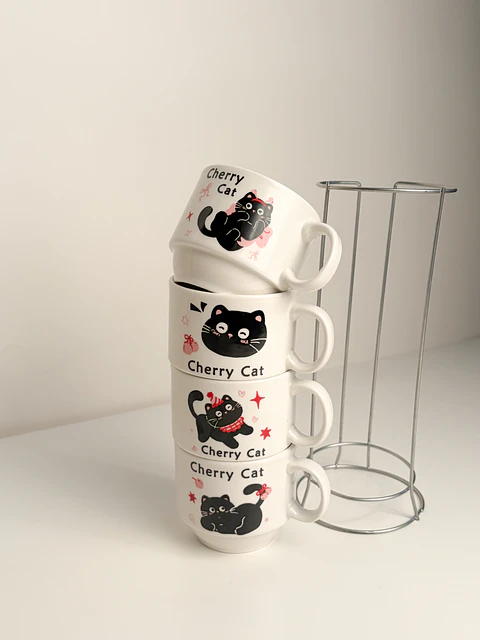 Set de tazas de gato 170ml | XL261016