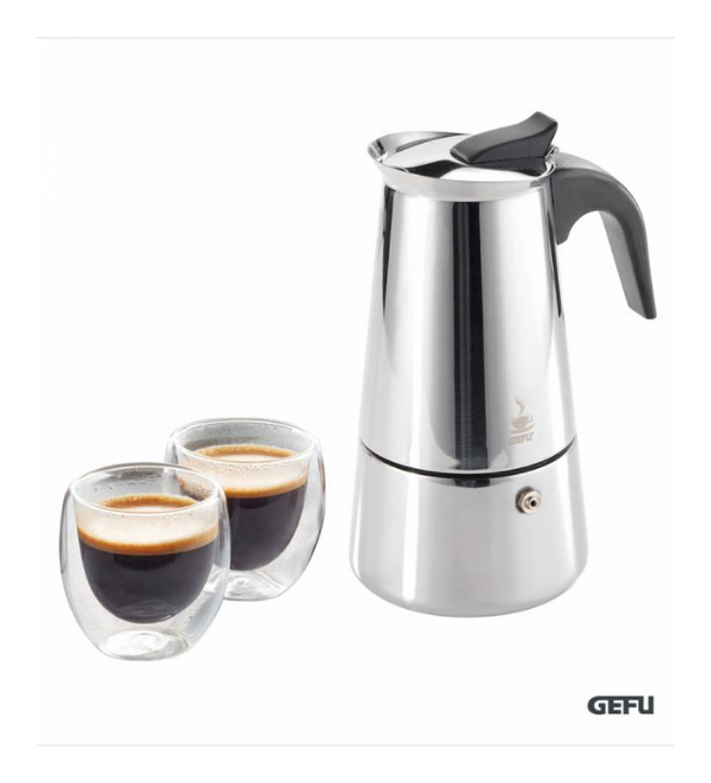 Cafetera Italiana Emilio + 2 Tazas Gefu