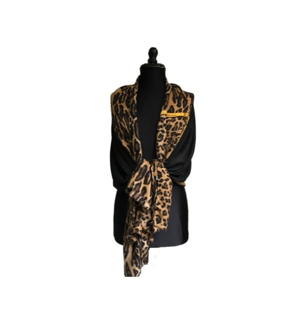 Echarpe Animal Print Black