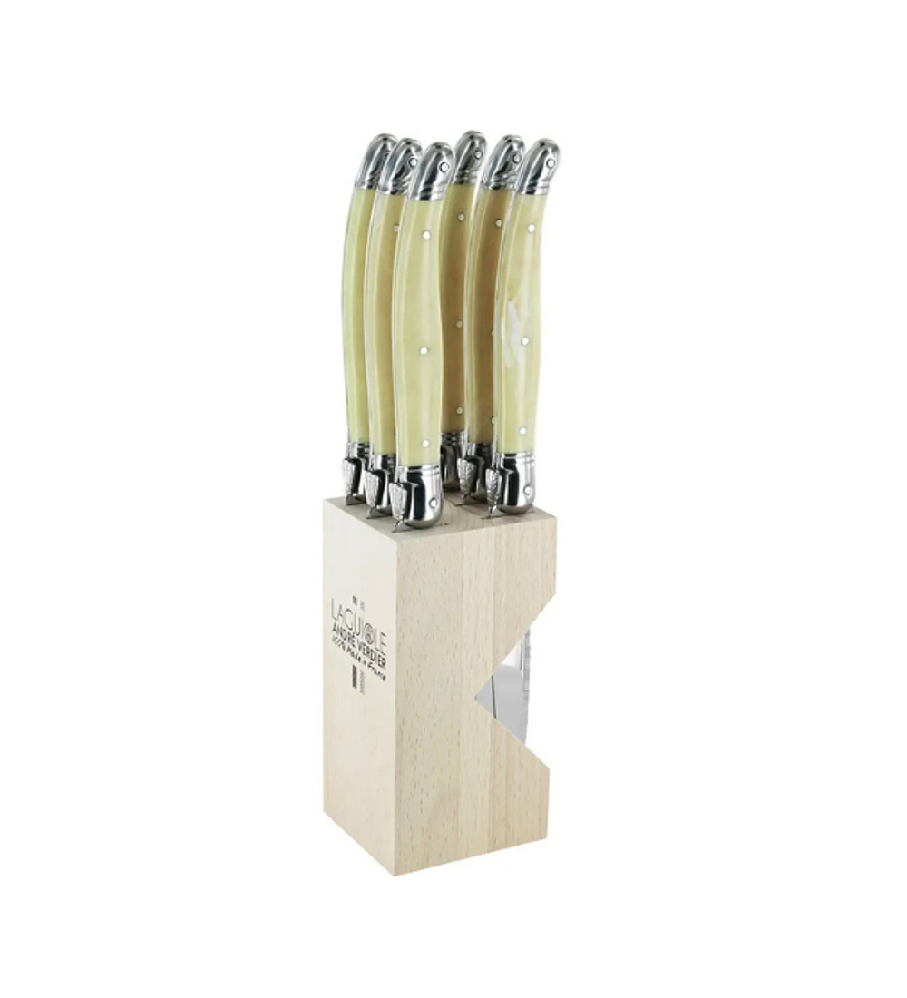 Set Cuchillos Steak 6 Piezas Color Hueso - Laguiole By Andre Verdier