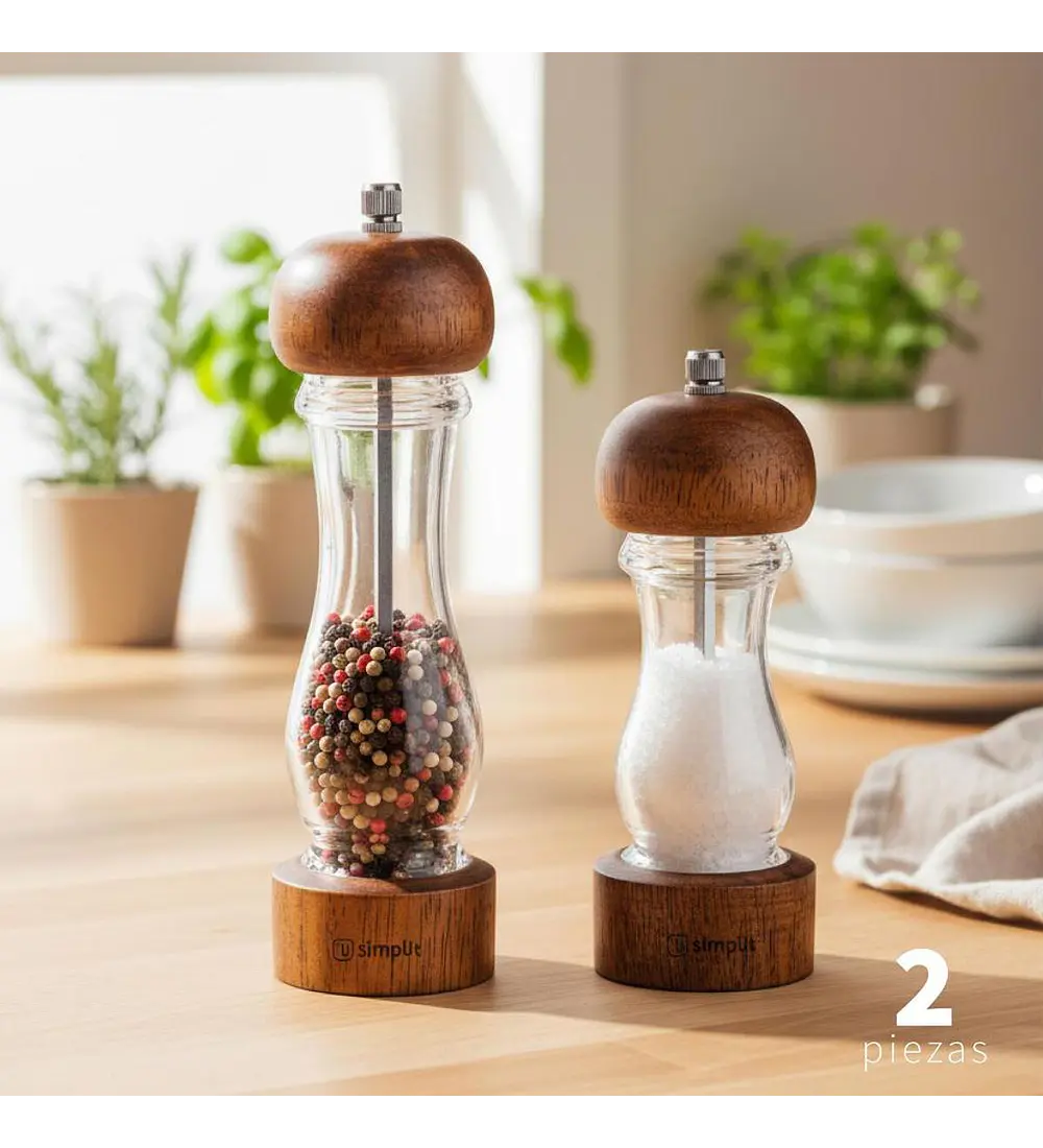 Set 2 Molinillos Sal Pimienta Madera Verona Simplit