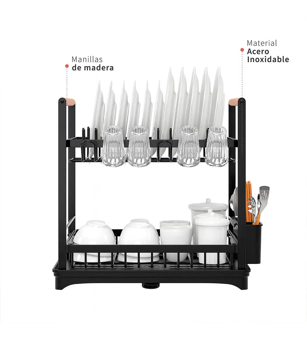 Secaplatos Escurridor Acero Inox Valencia 2 Niveles
