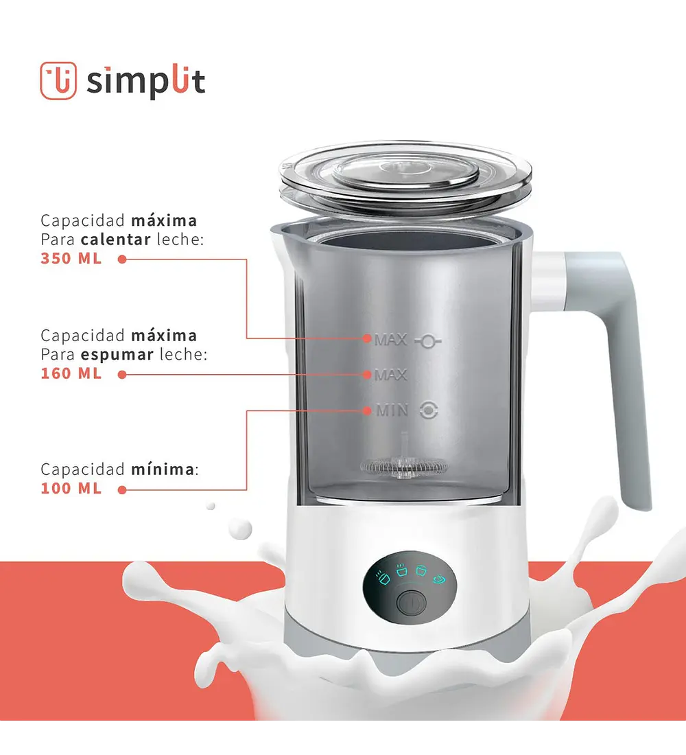 Espumador de Leche 4 en 1 Blanco Simplit