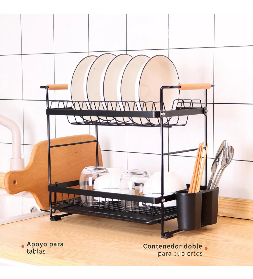 Secaplatos Escurridor Acero Inox Bilbao 2 Niveles