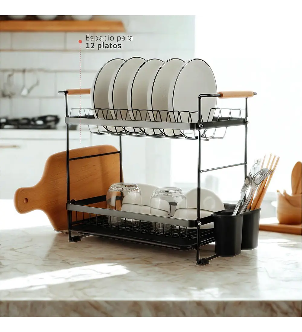 Secaplatos Escurridor Acero Inox Bilbao 2 Niveles
