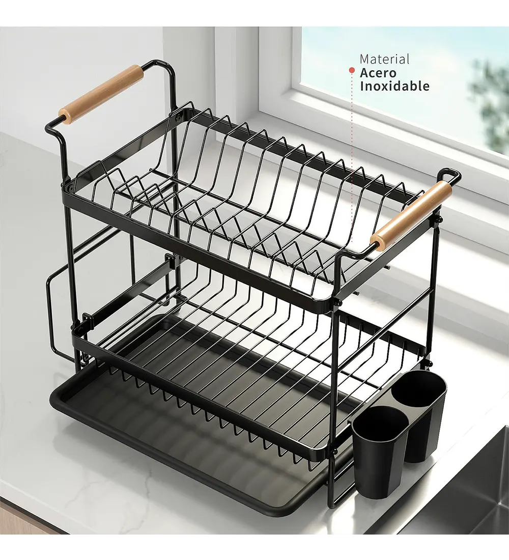 Secaplatos Escurridor Acero Inox Bilbao 2 Niveles