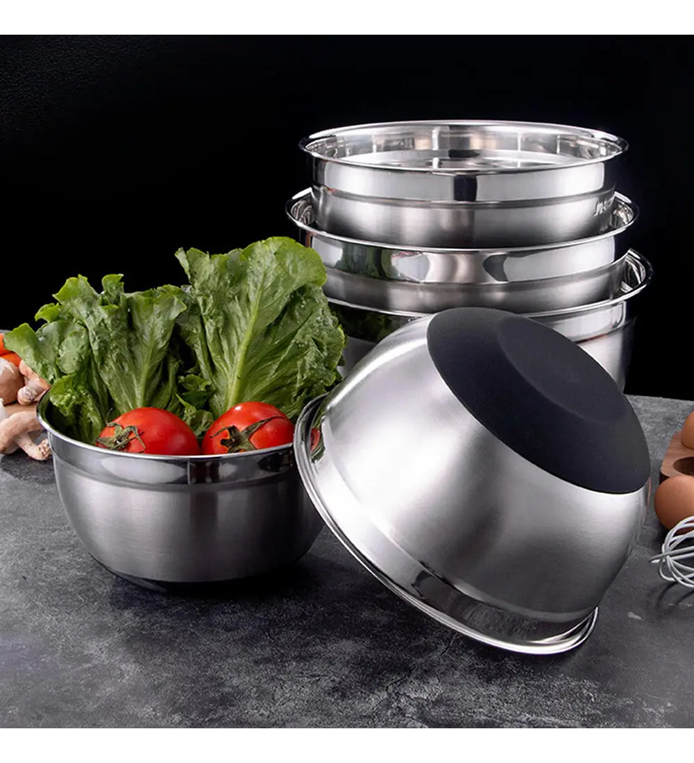 Set 3 Bowls con Tapa Acero Inoxidable Antideslizante Simplit