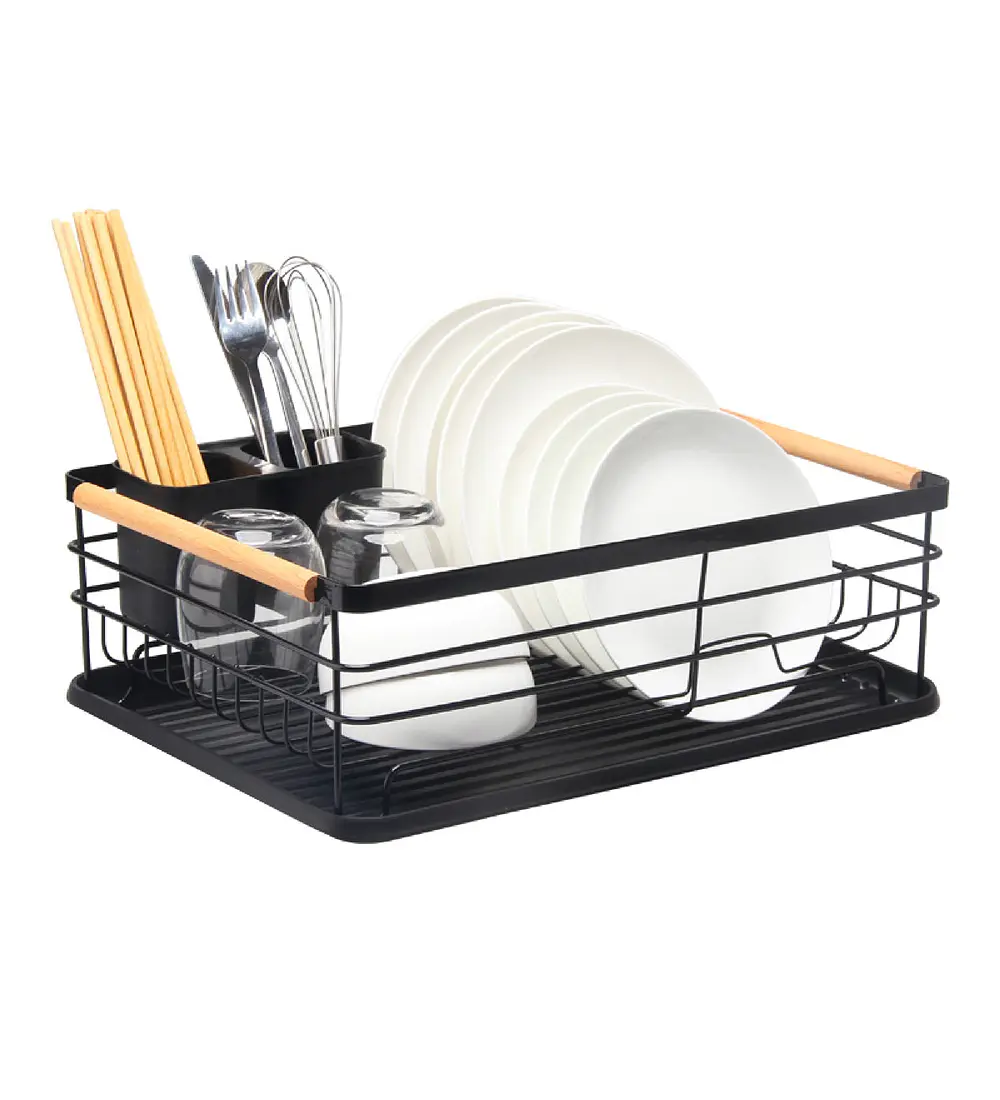 Secaplatos Escurridor 1 Nivel Acero Inox Negro Simplit