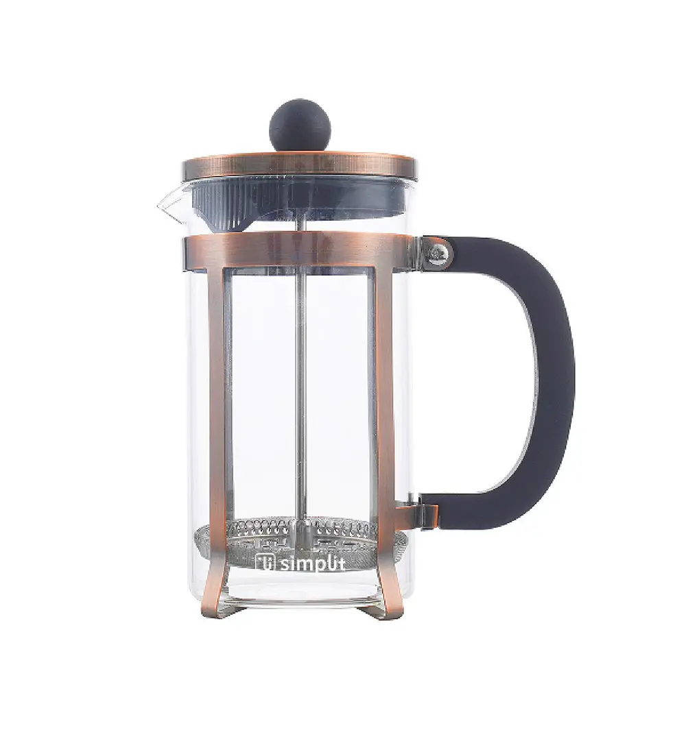 Cafetera Prensa Francesa Vidrio Cobre 600 ml Simplit