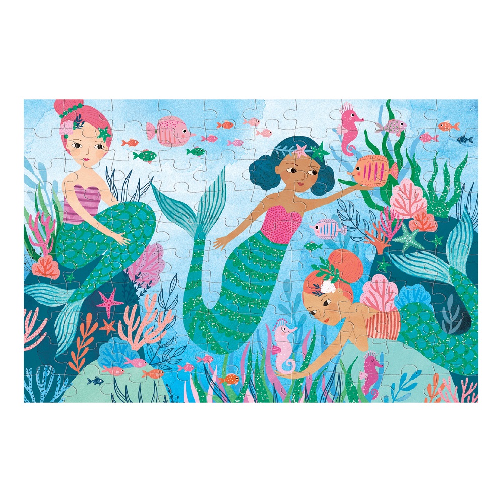 PUZZLE 100PCS GLITTER, SIRENAS