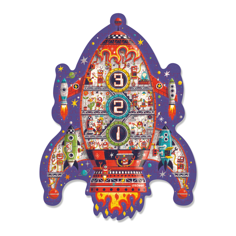 PUZZLE CON FORMA, COHETE ESPACIAL