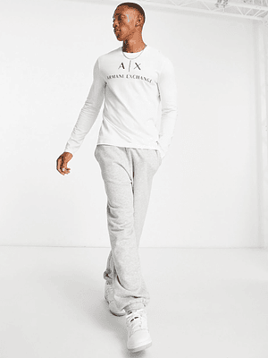 Polera manga larga blanca  Armani