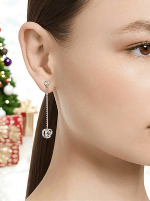 Pendientes Generation Largos, Blancos, Baño De Rodio