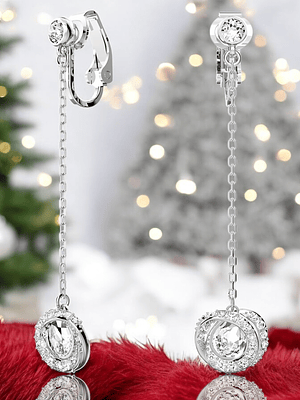 Pendientes Generation Largos, Blancos, Baño De Rodio